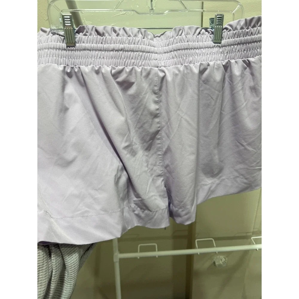 Lavendar Paperbag Waist Girly Athleisure Athletic Lightweight Shorts Size XXL
